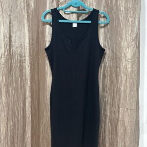 Venus Sleek Black Sleeveless Dress Cotton Spandex New